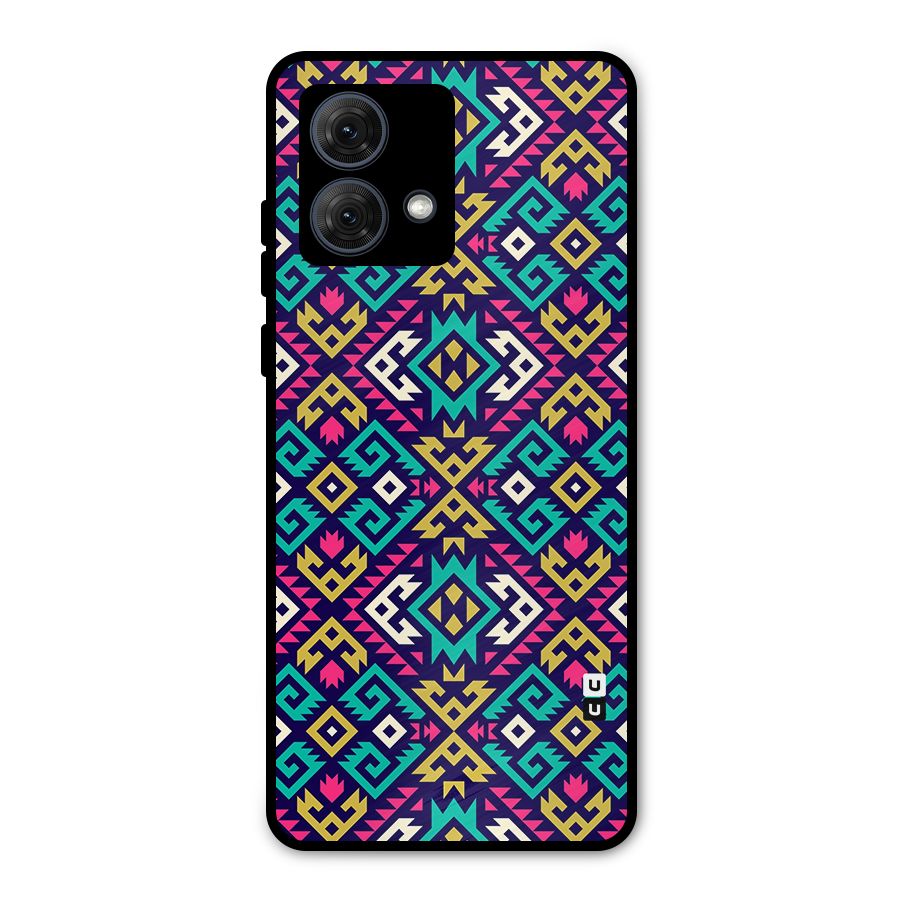 Retro Geometric Pattern Metal Back Case for Moto G84