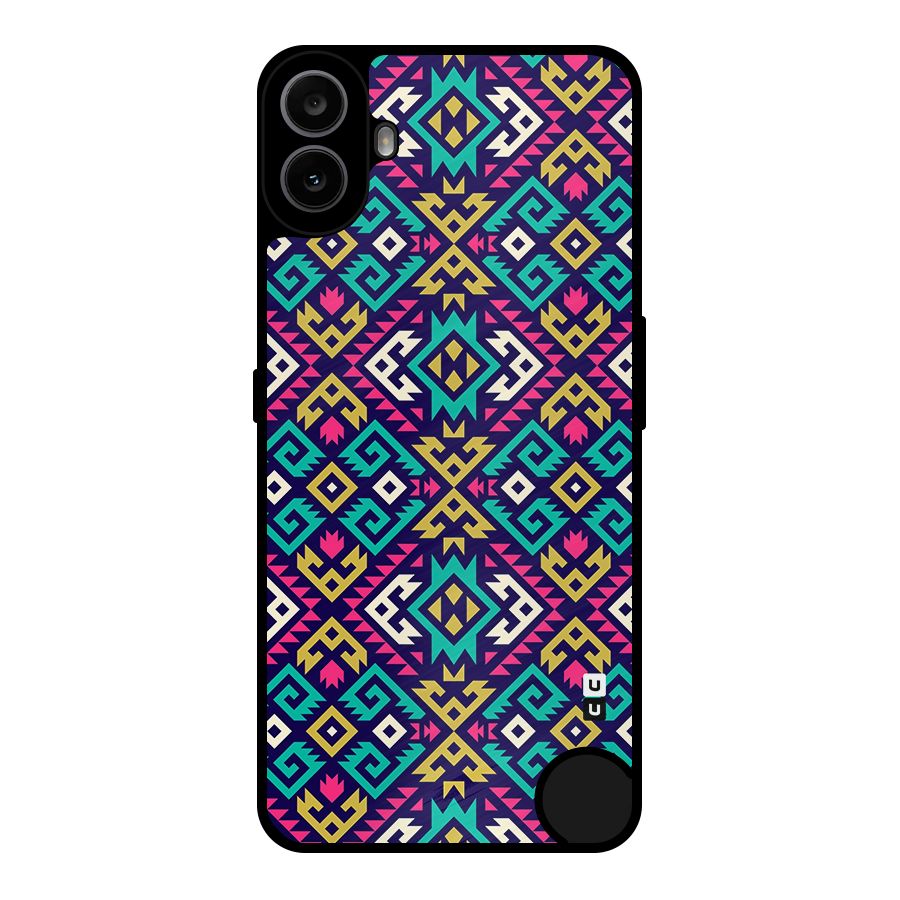 Retro Geometric Pattern Metal Back Case for Nothing CMF Phone 1