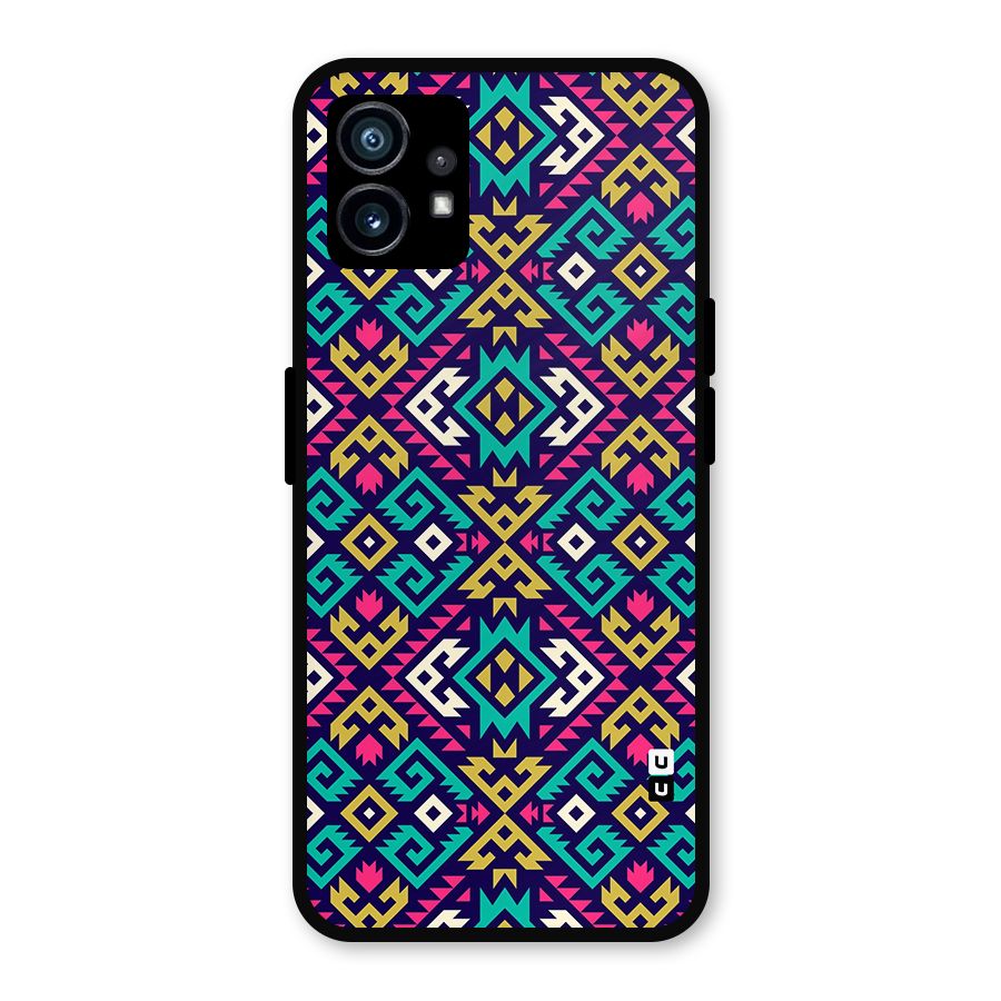 Retro Geometric Pattern Metal Back Case for Nothing Phone 1