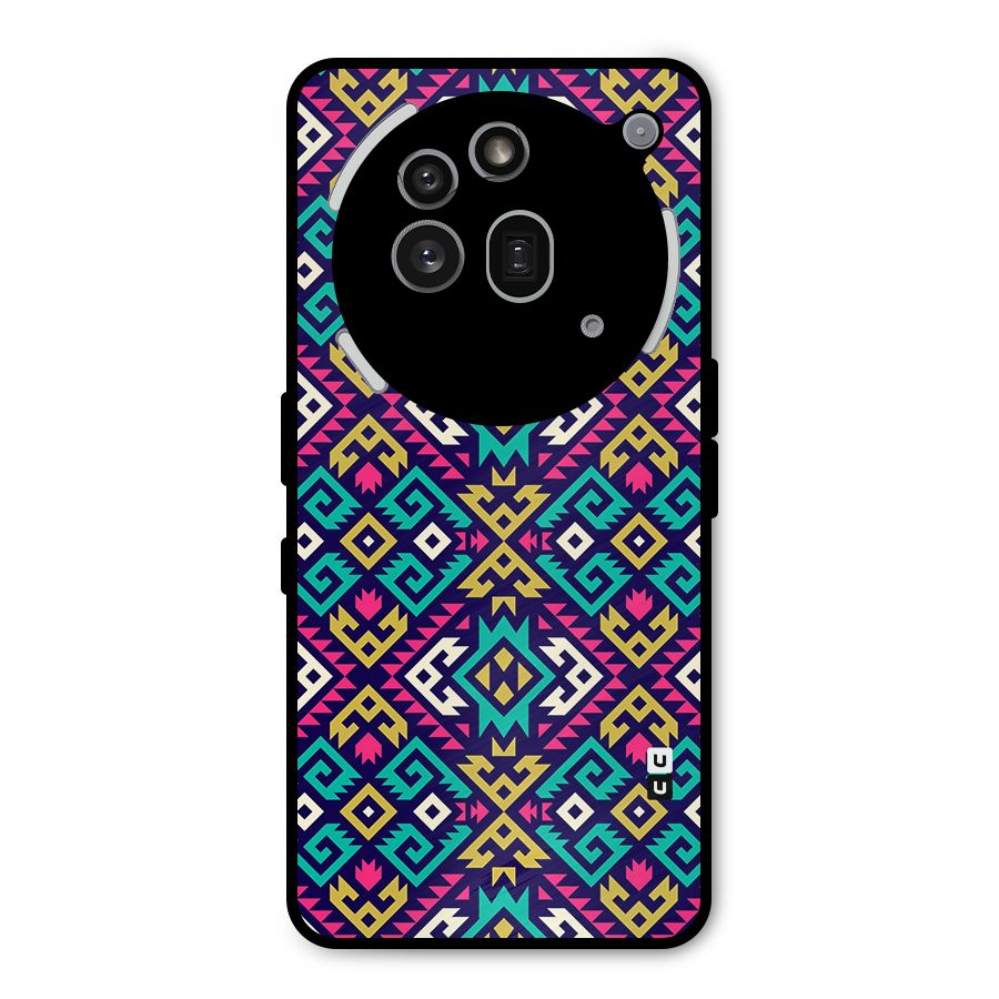 Retro Geometric Pattern Metal Back Case for Nothing Phone 3a Pro