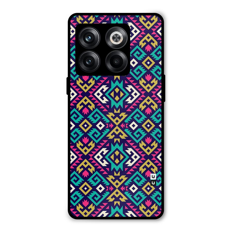 Retro Geometric Pattern Metal Back Case for OnePlus 10T
