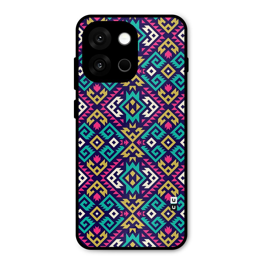 Retro Geometric Pattern Metal Back Case for OnePlus 13s