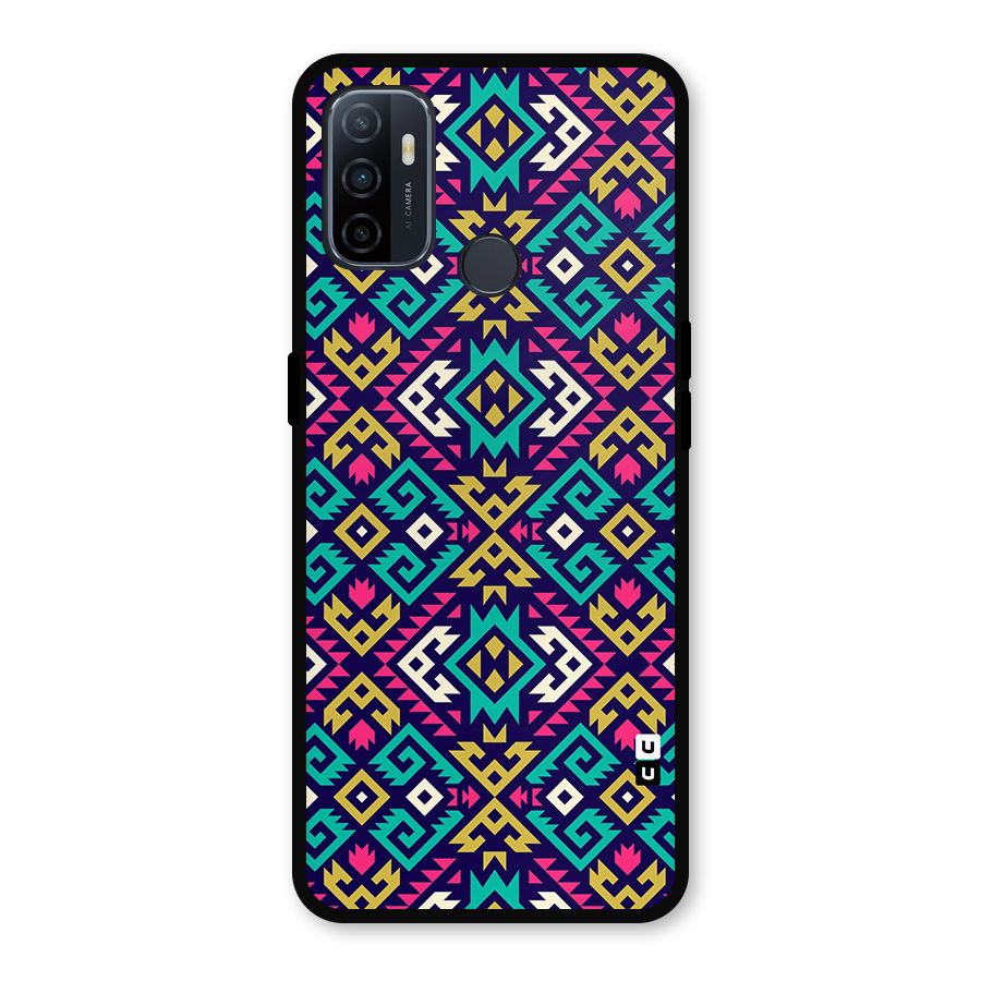 Retro Geometric Pattern Metal Back Case for Oppo A53