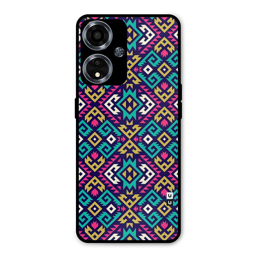 Retro Geometric Pattern Metal Back Case for Oppo A59