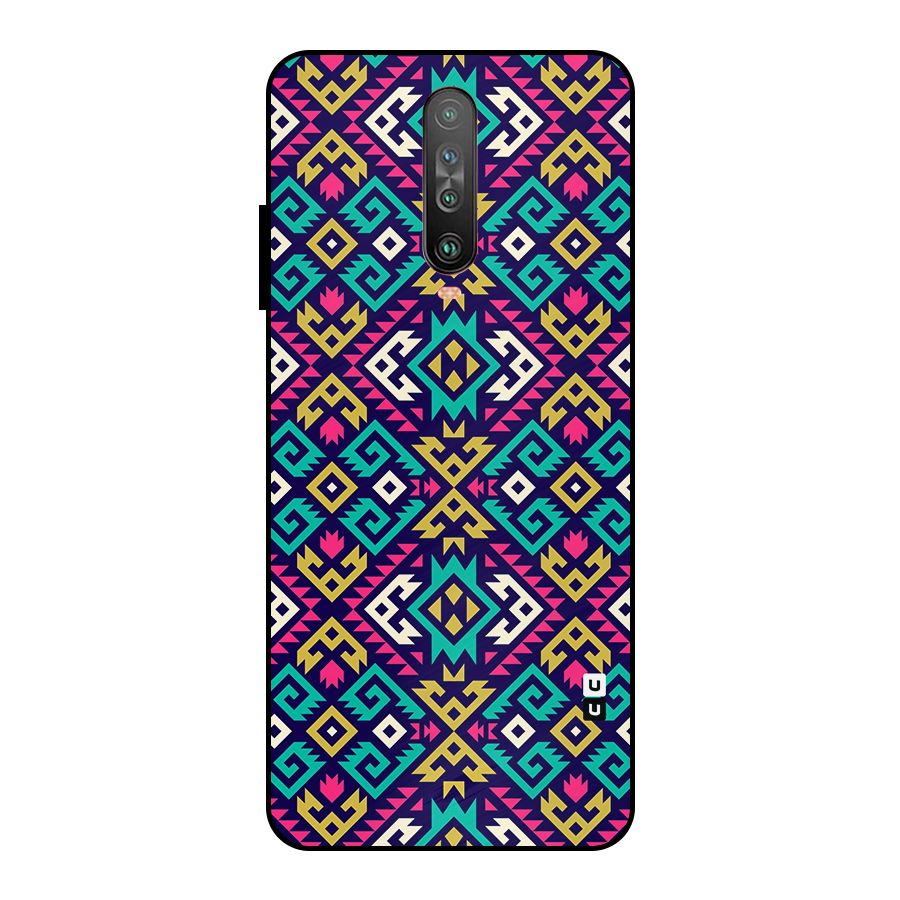 Retro Geometric Pattern Metal Back Case for Poco X2