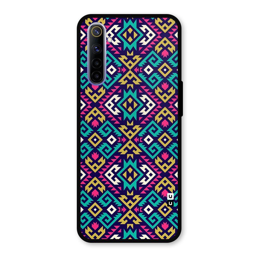 Retro Geometric Pattern Metal Back Case for Realme 6i