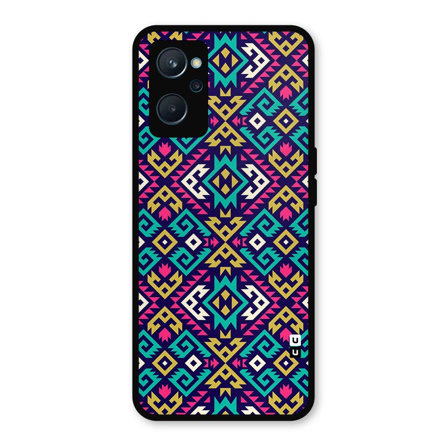 Retro Geometric Pattern Metal Back Case for Realme 9i