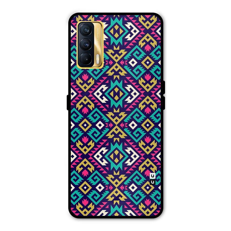 Retro Geometric Pattern Metal Back Case for Realme X7