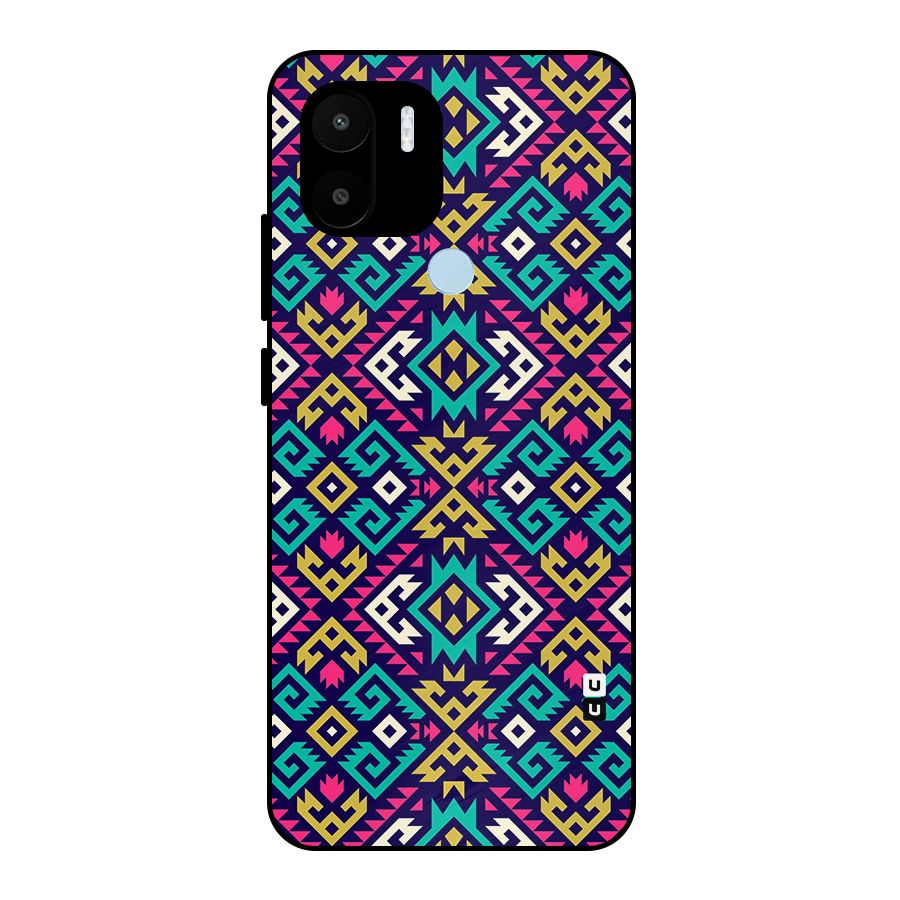 Retro Geometric Pattern Metal Back Case for Redmi A1+