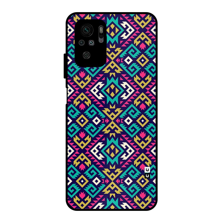 Retro Geometric Pattern Metal Back Case for Redmi Note 10S