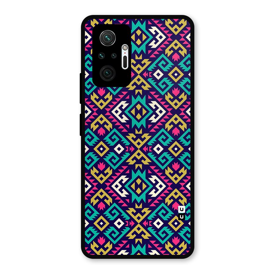 Retro Geometric Pattern Metal Back Case for Redmi Note 10 Pro