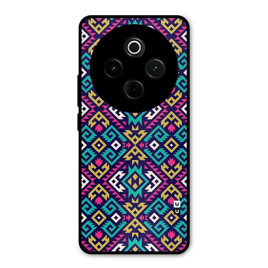 Retro Geometric Pattern Metal Back Case for Vivo T4