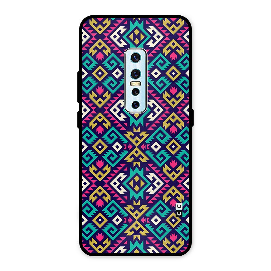 Retro Geometric Pattern Metal Back Case for Vivo V17 Pro