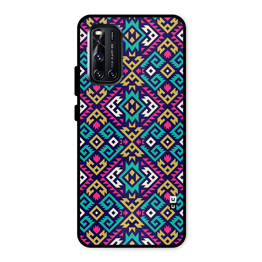 Retro Geometric Pattern Metal Back Case for Vivo V19