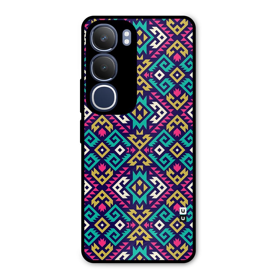 Retro Geometric Pattern Metal Back Case for Vivo Y29