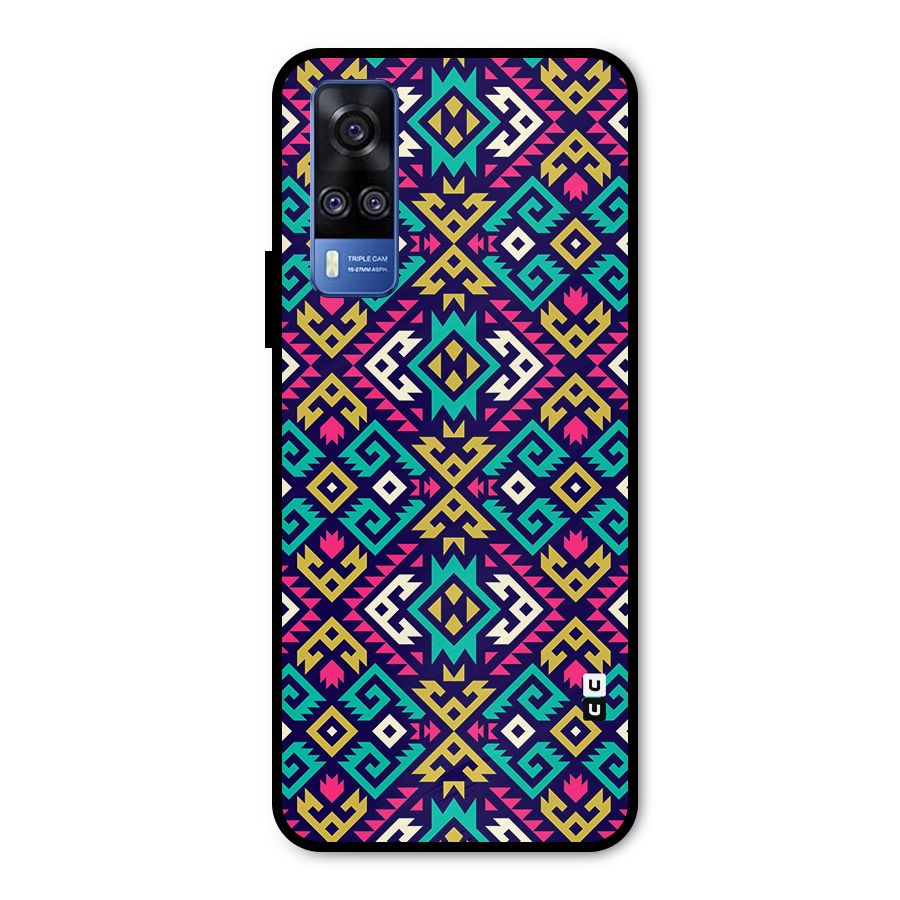 Retro Geometric Pattern Metal Back Case for Vivo Y31