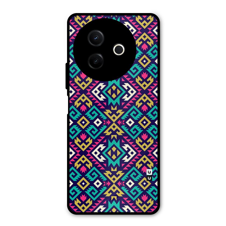 Retro Geometric Pattern Metal Back Case for Vivo Y39
