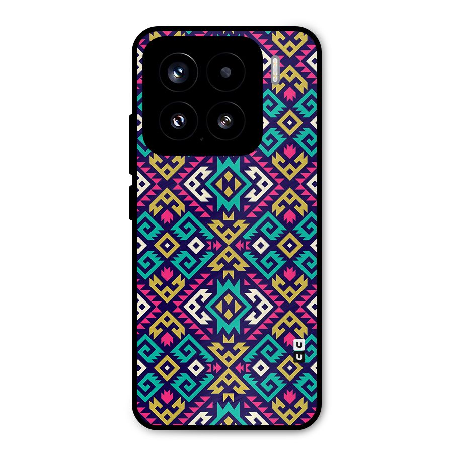 Retro Geometric Pattern Metal Back Case for Xiaomi 15