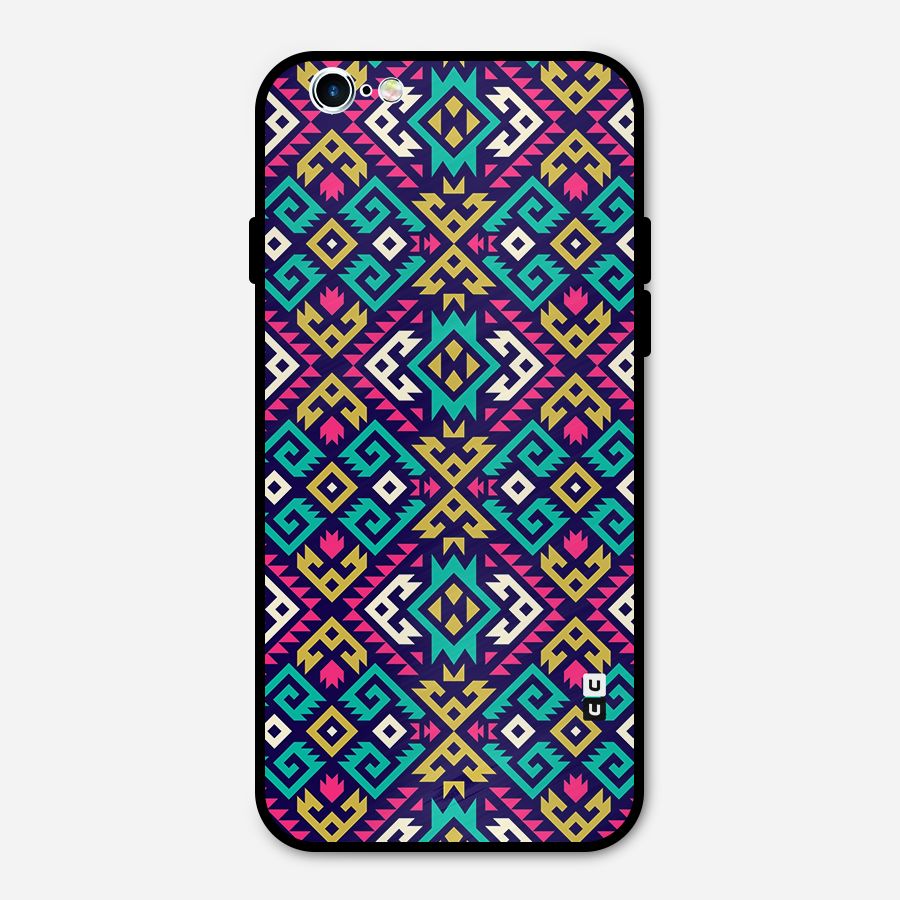 Retro Geometric Pattern Metal Back Case for iPhone 6 6s