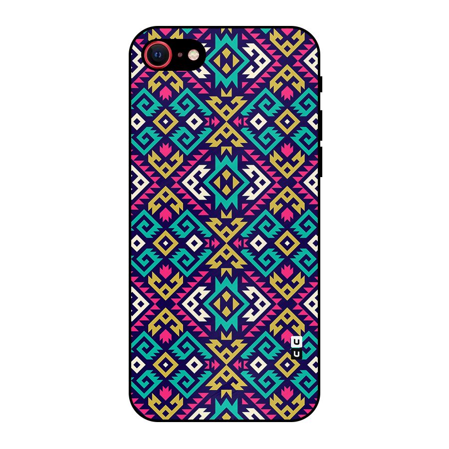 Retro Geometric Pattern Metal Back Case for iPhone 7