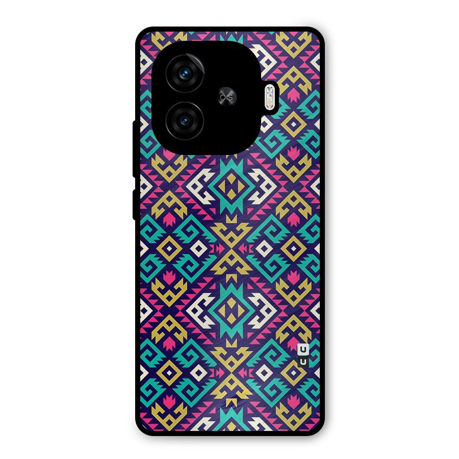 Retro Geometric Pattern Metal Back Case for iQOO Neo 10R