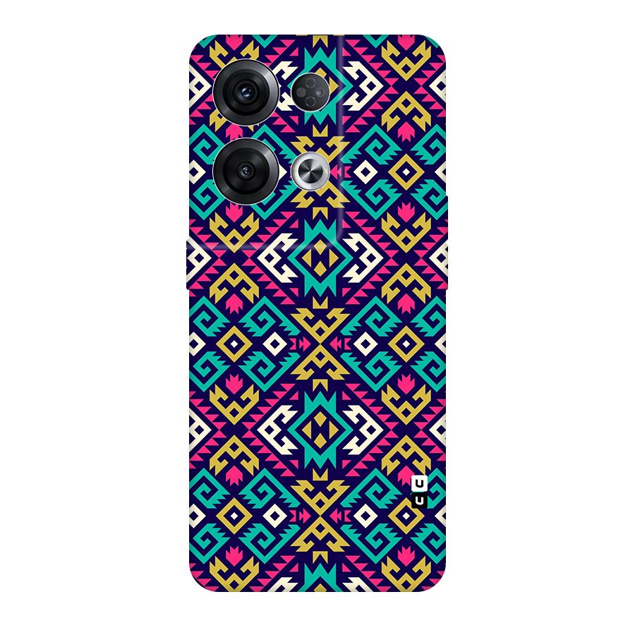 Retro Geometric Pattern Original Polycarbonate Back Case for Oppo Reno8 Pro 5G