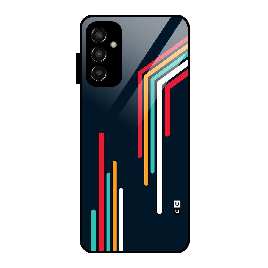Retro Lines Minimal Stripes Glass Back Case for Galaxy F13
