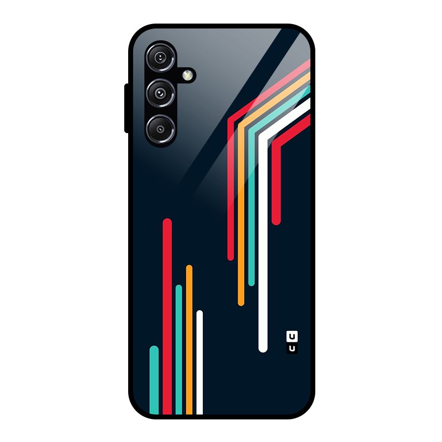 Retro Lines Minimal Stripes Glass Back Case for Galaxy M34 5G