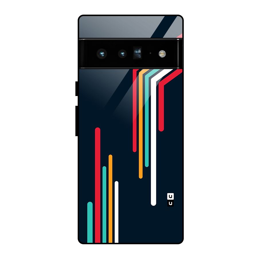 Retro Lines Minimal Stripes Glass Back Case for Google Pixel 6 Pro