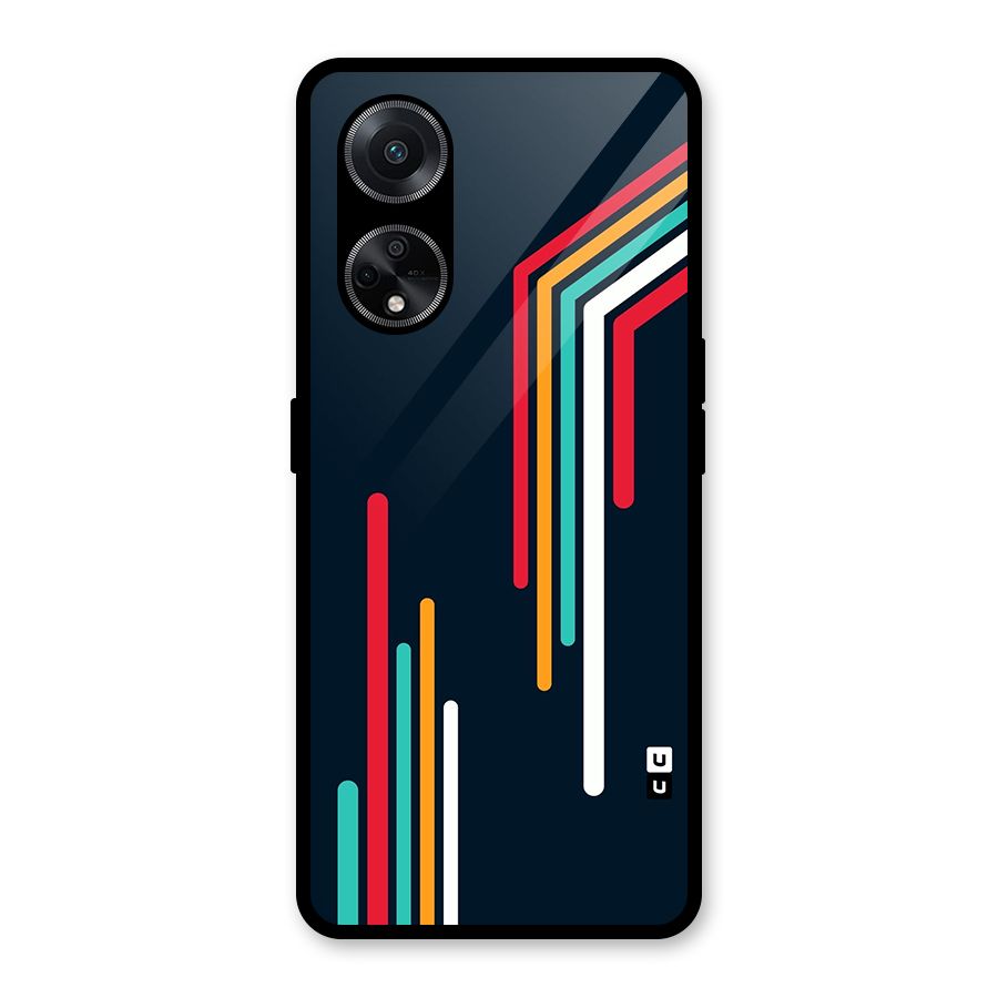 Retro Lines Minimal Stripes Glass Back Case for Oppo F23