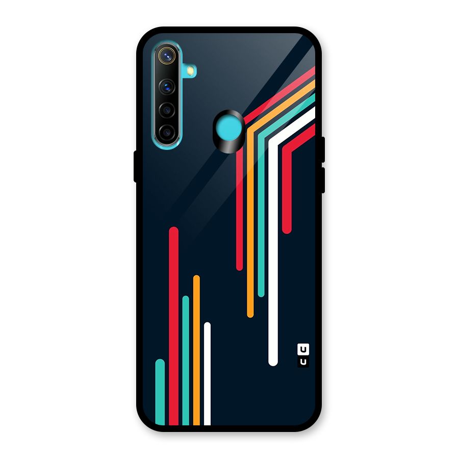 Retro Lines Minimal Stripes Glass Back Case for Realme 5