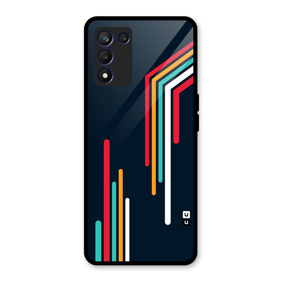 Retro Lines Minimal Stripes Glass Back Case for Realme 9 5G Speed