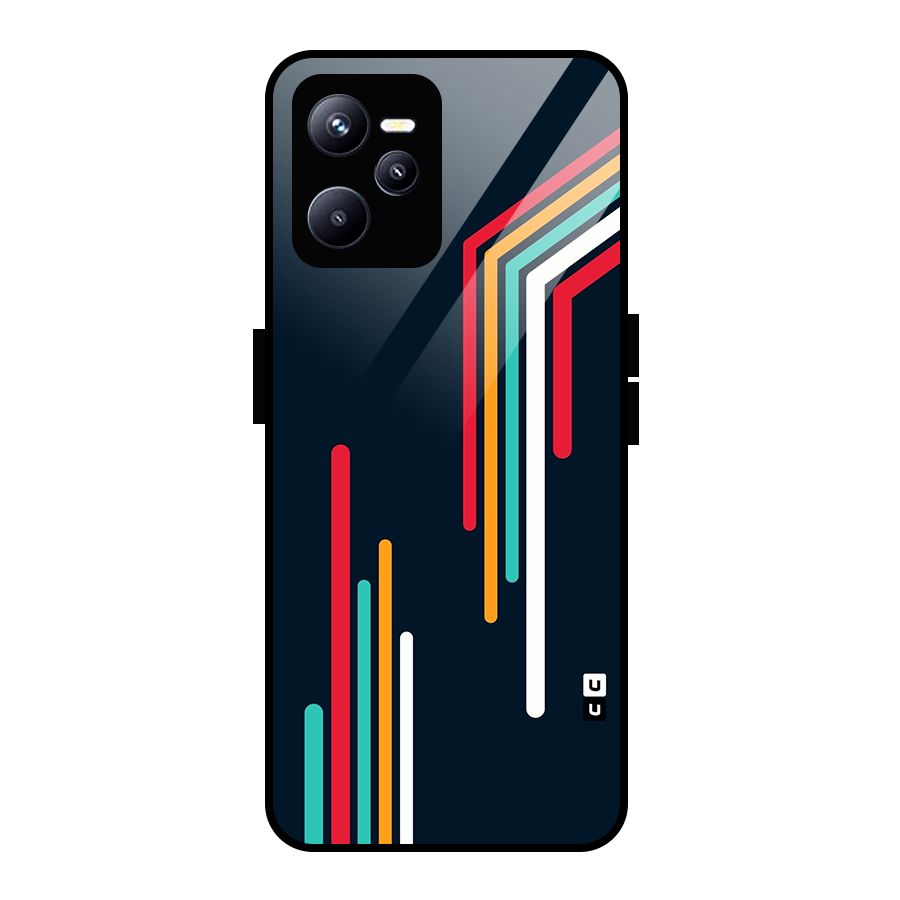 Retro Lines Minimal Stripes Glass Back Case for Realme C35