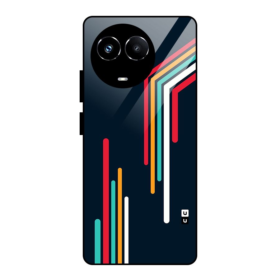 Retro Lines Minimal Stripes Glass Back Case for Realme Narzo 60X
