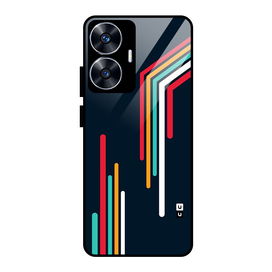 Retro Lines Minimal Stripes Glass Back Case for Realme Narzo N55