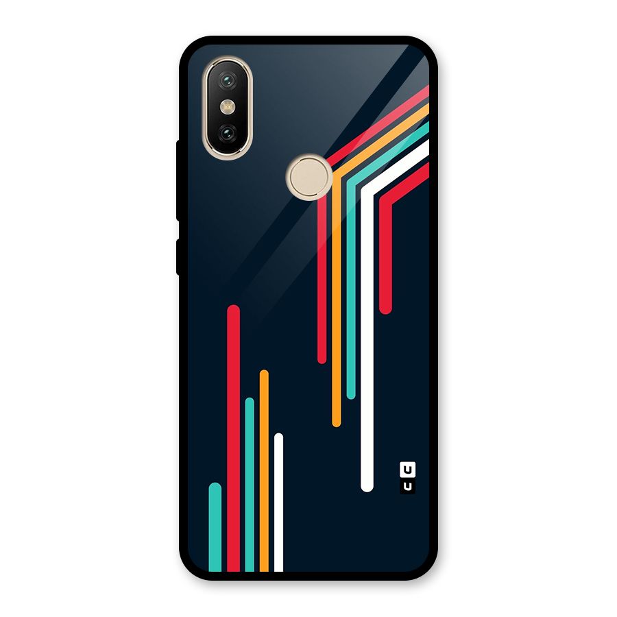 Retro Lines Minimal Stripes Glass Back Case for Redmi A1