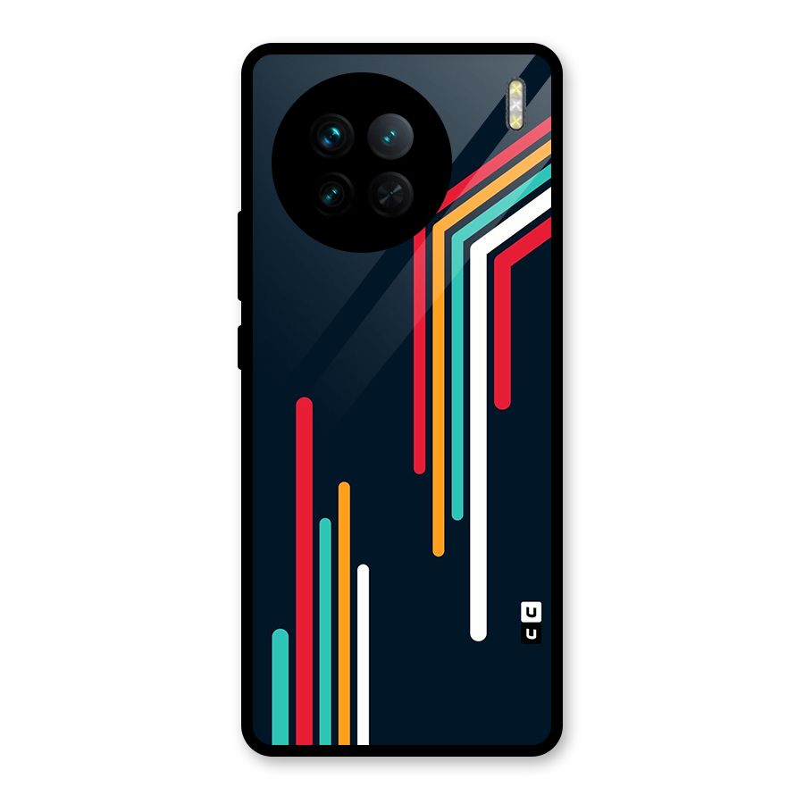 Retro Lines Minimal Stripes Glass Back Case for Vivo X90