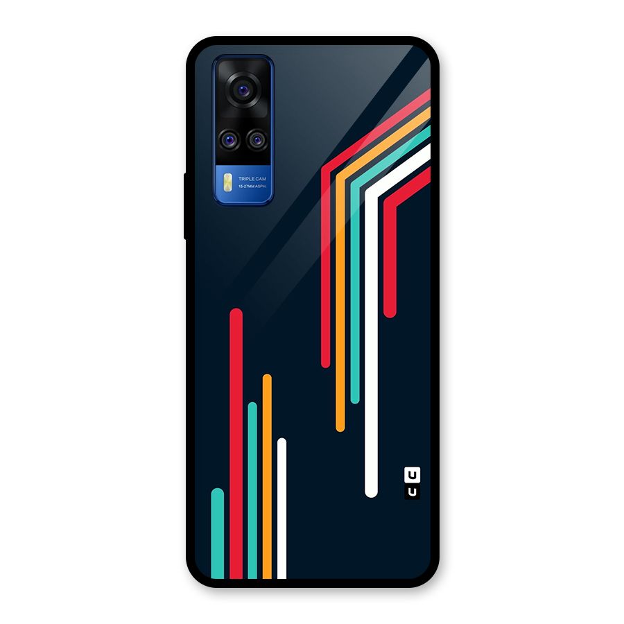 Retro Lines Minimal Stripes Glass Back Case for Vivo Y31
