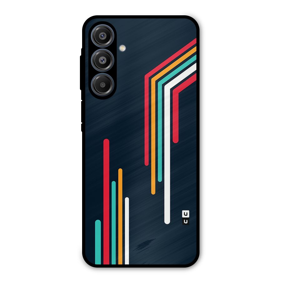 Retro Lines Minimal Stripes Metal Back Case for Galaxy A16 5G