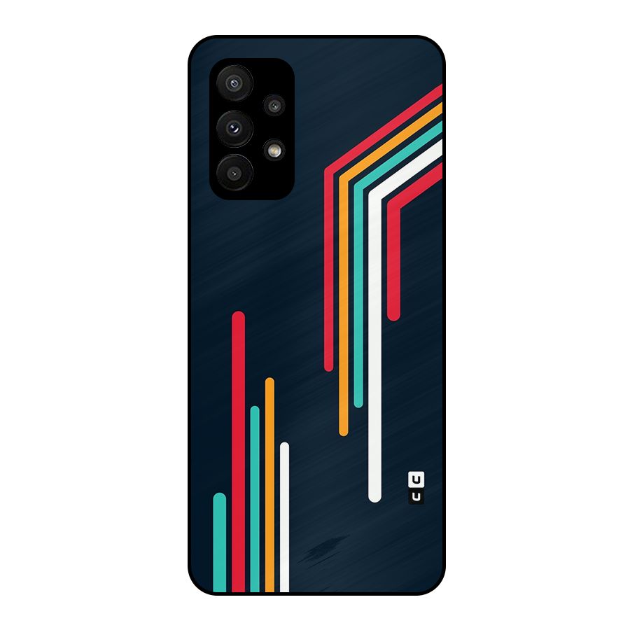 Retro Lines Minimal Stripes Metal Back Case for Galaxy A23