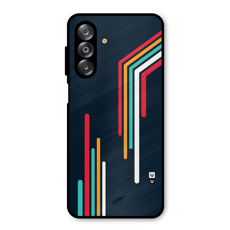 Retro Lines Minimal Stripes Metal Back Case for Galaxy A26