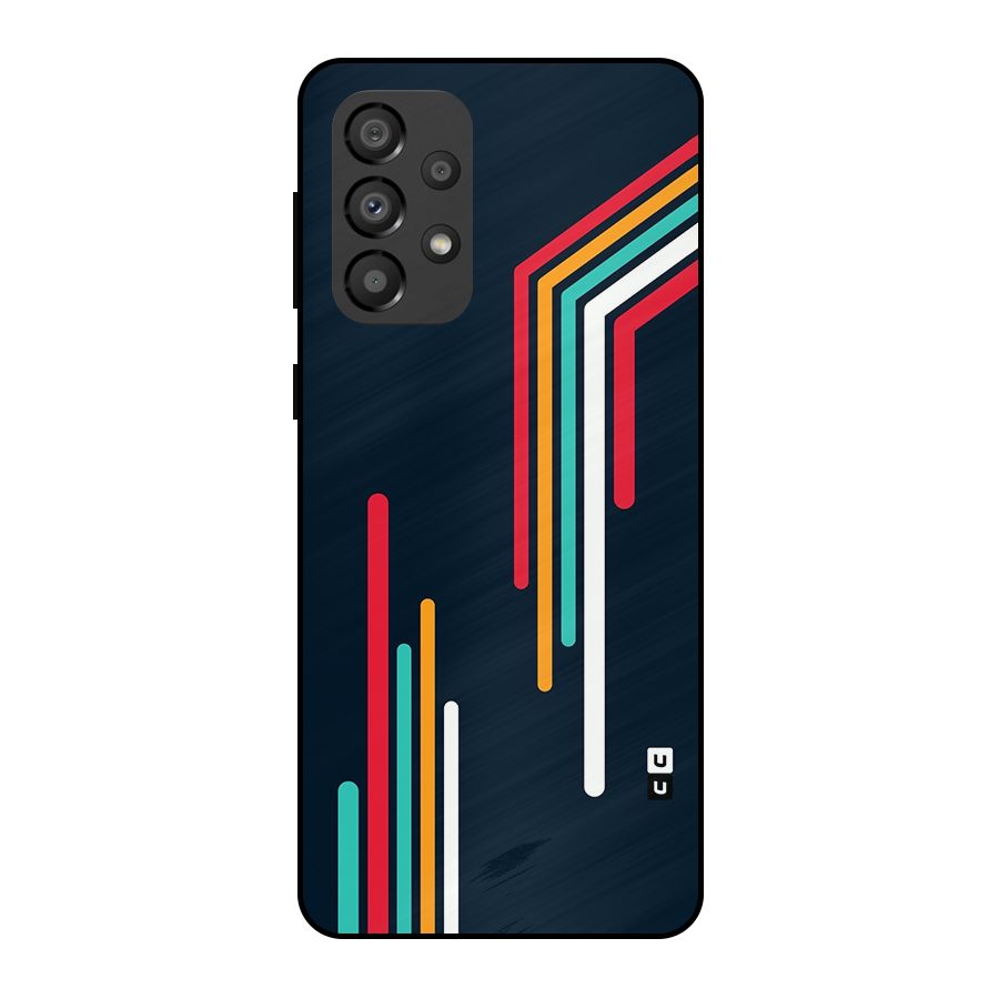 Retro Lines Minimal Stripes Metal Back Case for Galaxy A33 5G