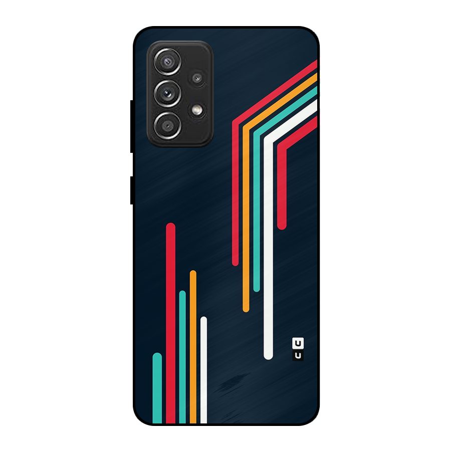 Retro Lines Minimal Stripes Metal Back Case for Galaxy A52s 5G