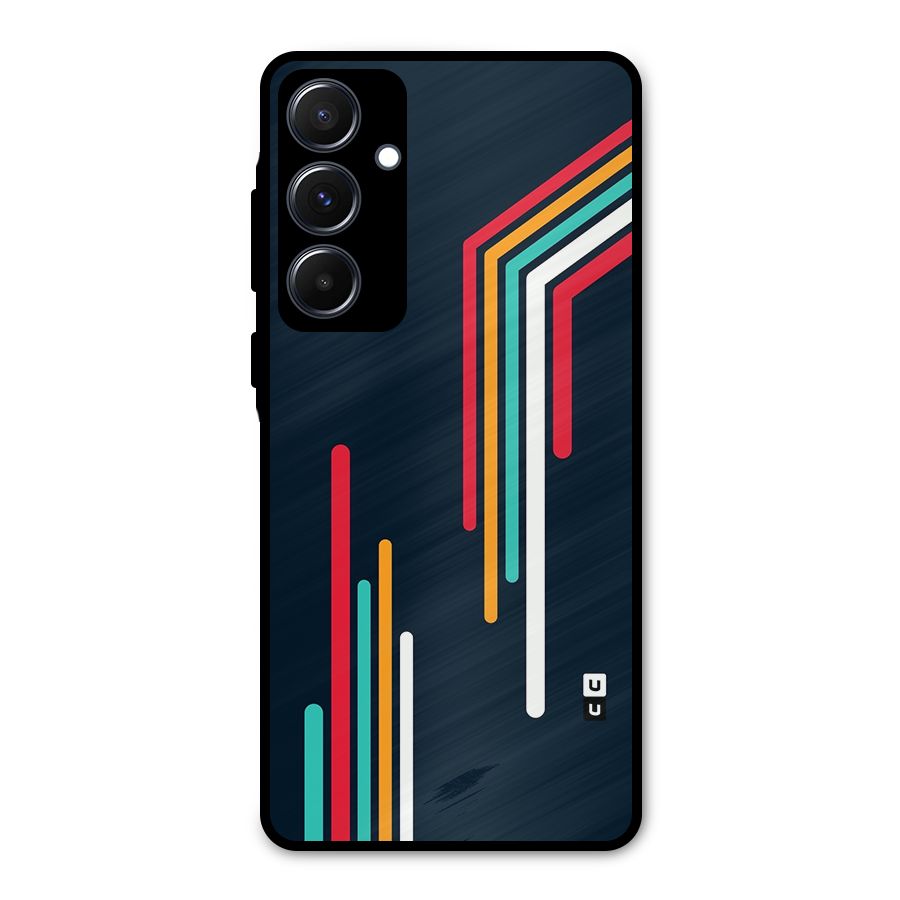 Retro Lines Minimal Stripes Metal Back Case for Galaxy A55
