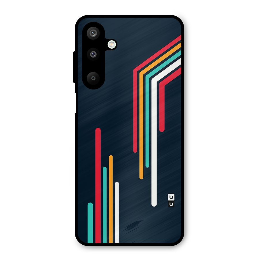 Retro Lines Minimal Stripes Metal Back Case for Galaxy M16