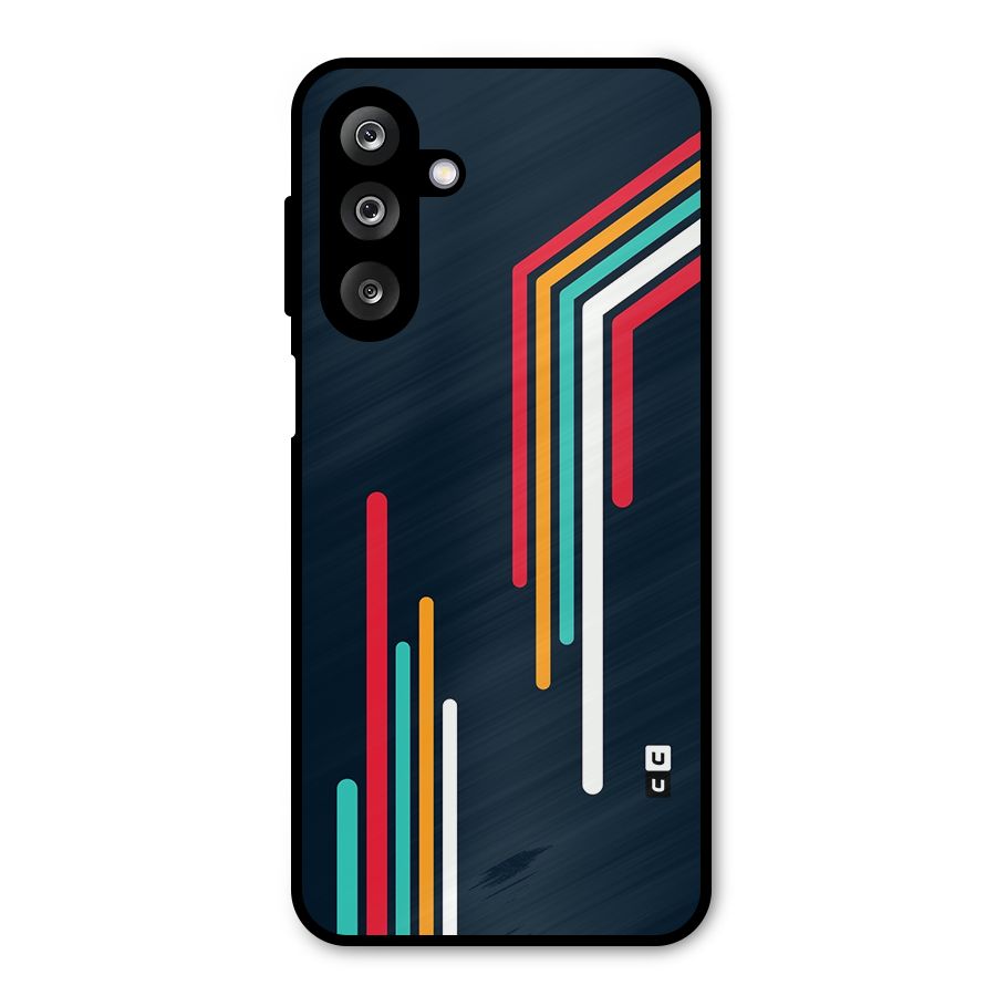 Retro Lines Minimal Stripes Metal Back Case for Galaxy M36