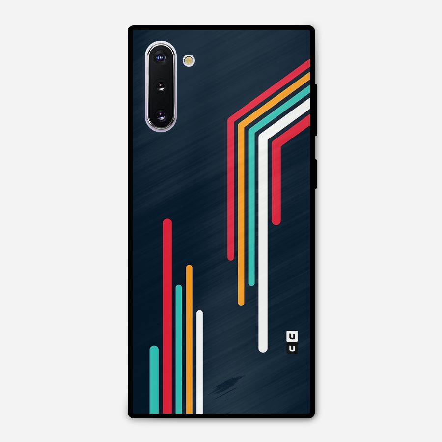 Retro Lines Minimal Stripes Metal Back Case for Galaxy Note 10