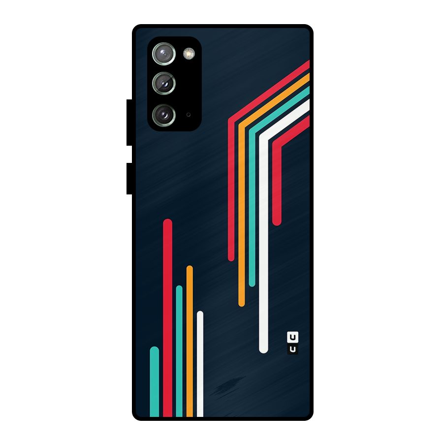Retro Lines Minimal Stripes Metal Back Case for Galaxy Note 20