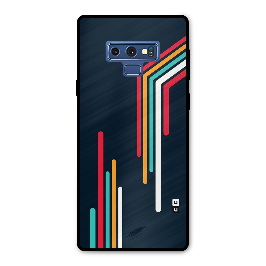 Retro Lines Minimal Stripes Metal Back Case for Galaxy Note 9