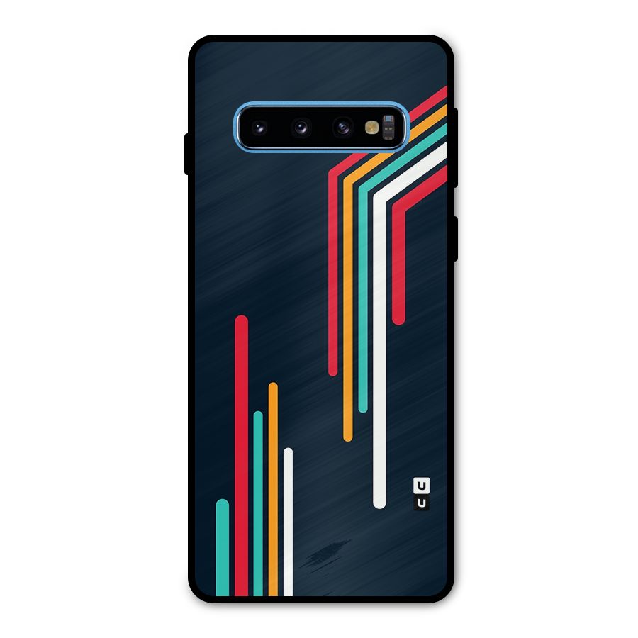 Retro Lines Minimal Stripes Metal Back Case for Galaxy S10